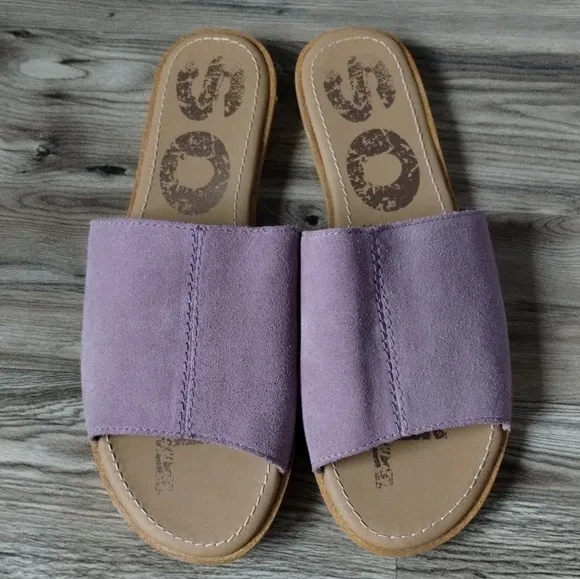 Sorel Ella Block Slides Sandals Shale Mauve Size 9