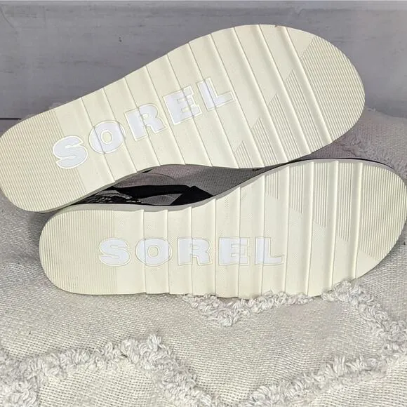 Sorel Ella II Strappy Ankle Sandals Snake Print Black Open Toe Women's Size 7