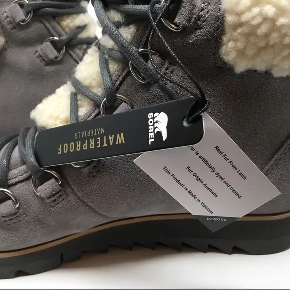 Sorel Harlow Lace Cozy Waterproof Boots, Light Grey