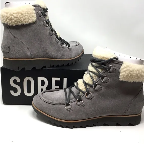 Sorel Harlow Lace Cozy Waterproof Boots, Light Grey