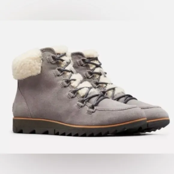 Sorel Harlow Lace Cozy Waterproof Boots, Light Grey