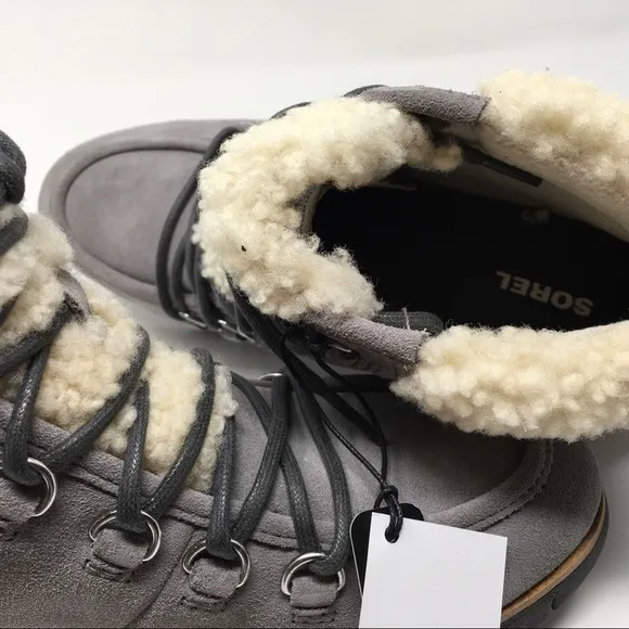 Sorel Harlow Lace Cozy Waterproof Boots, Light Grey