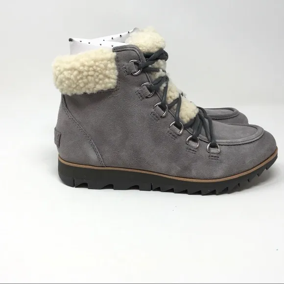 Sorel Harlow Lace Cozy Waterproof Boots, Light Grey