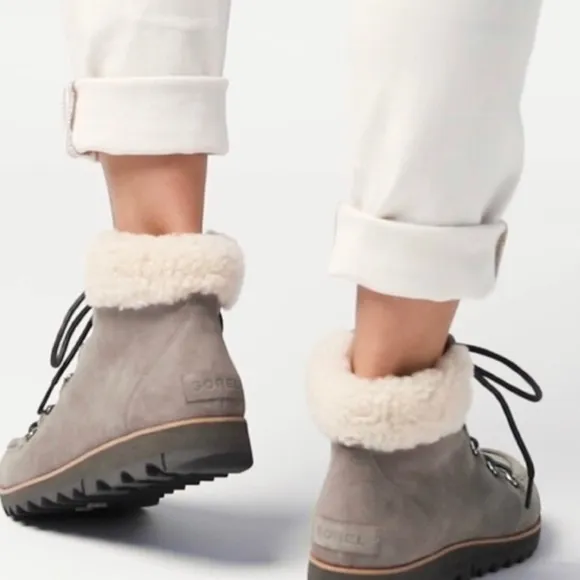 Sorel Harlow Lace Cozy Waterproof Boots, Light Grey