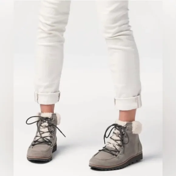 Sorel Harlow Lace Cozy Waterproof Boots, Light Grey