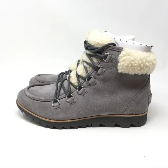 Sorel Harlow Lace Cozy Waterproof Boots, Light Grey