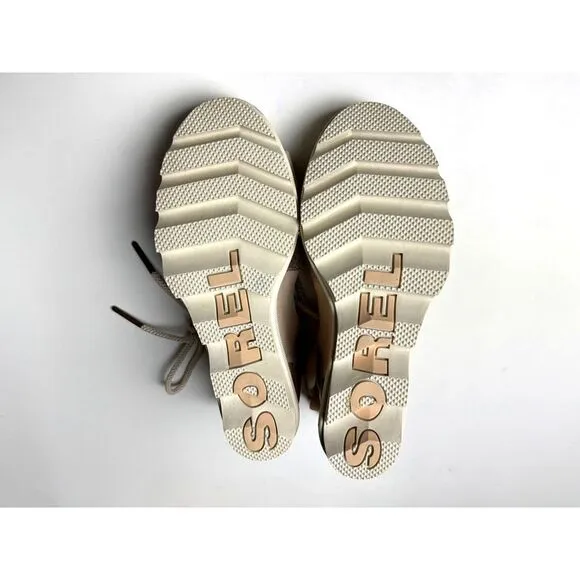 Sorel Joanie II Ankle Lace Natural Tan‎ Sandals Women 7.5 NWOT Open Toe Wedge