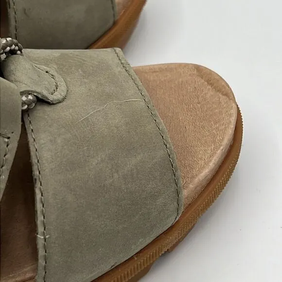 Sorel Joanie II Ghillie Lace Up Gladiator Wedge Sage Green-8.5. B45
