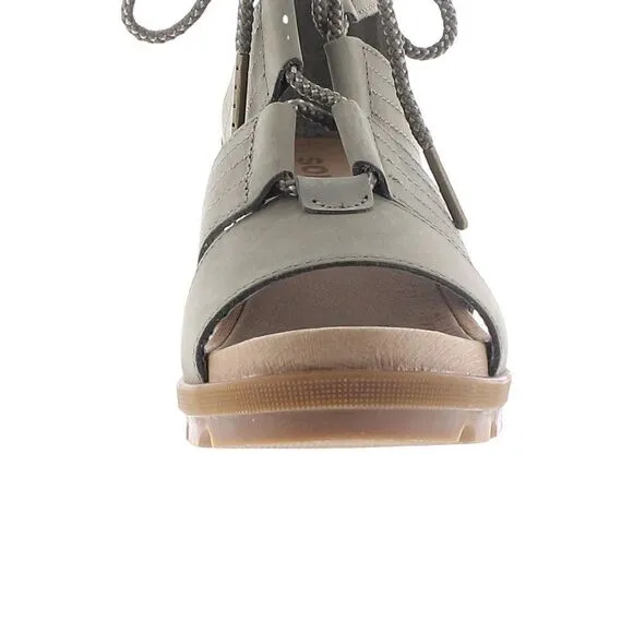 Sorel Joanie II Ghillie Lace Up Gladiator Wedge Sage Green-8.5. B45
