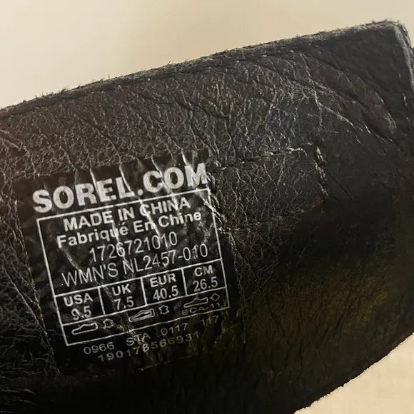 SOREL Joanie II Wedge Sandals Black Womens size 9.5