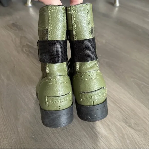 Sorel Kid's Unisex Emelie Conquest Lace Up‎ Combat Moto Boots Size 3