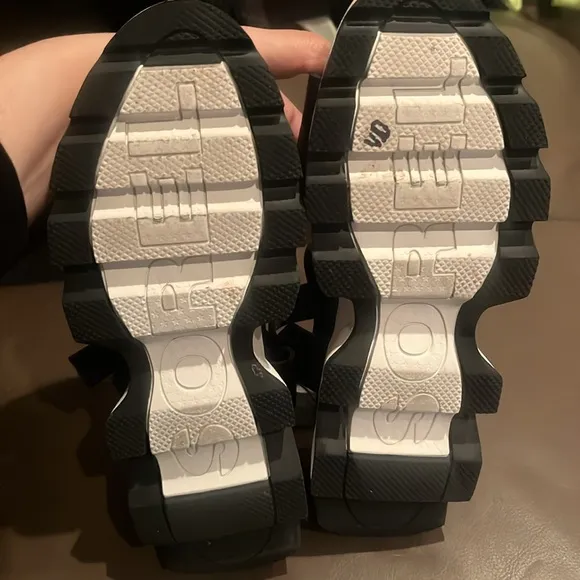 Sorel Kinetic Impact Ankle Strap Platform Sandals Size 9.5 Black