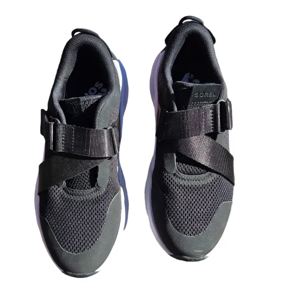 SOREL Kinetic RNEGD Renegade Strap Sneaker Shoes 1945201 Black   White Womens 8