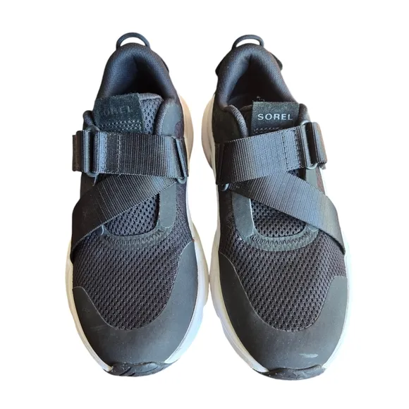 SOREL Kinetic RNEGD Renegade Strap Sneaker Shoes 1945201 Black   White Womens 8