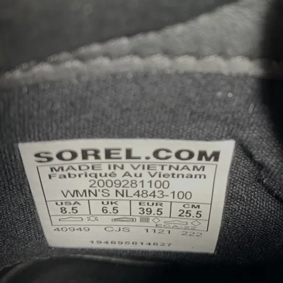 Sorel Lennox Lace Up Boots Leather Combat Hiker Booties White Size 8.5 NEW