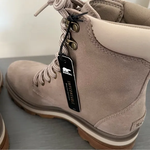 SOREL Lennox Lace-up Waterproof Boots in Omega Taupe