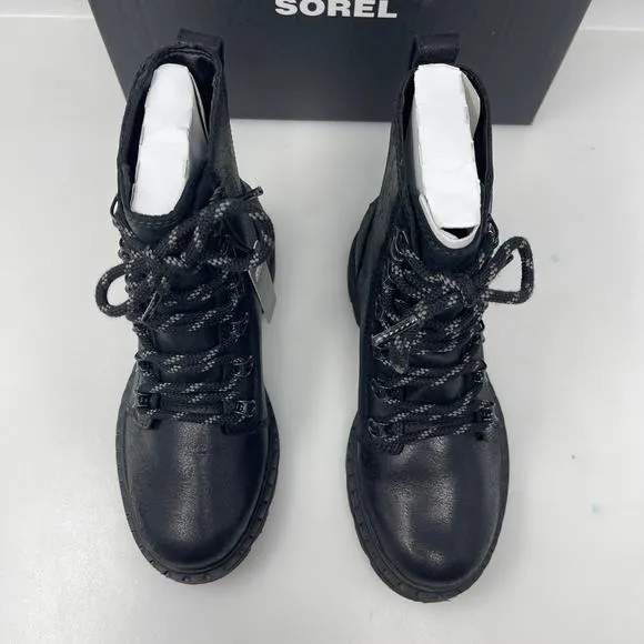 Sorel Lennox Waterproof Lace-Up Boots in Black Size 5 New‎ Retail $190