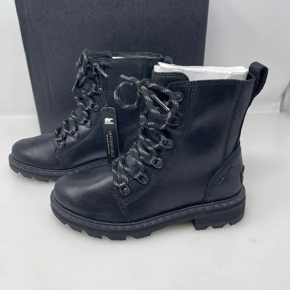 Sorel Lennox Waterproof Lace-Up Boots in Black Size 5 New‎ Retail $190