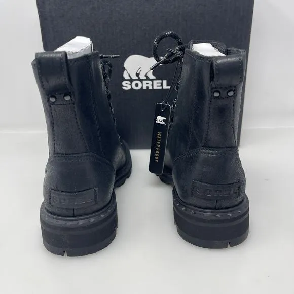 Sorel Lennox Waterproof Lace-Up Boots in Black Size 5 New‎ Retail $190
