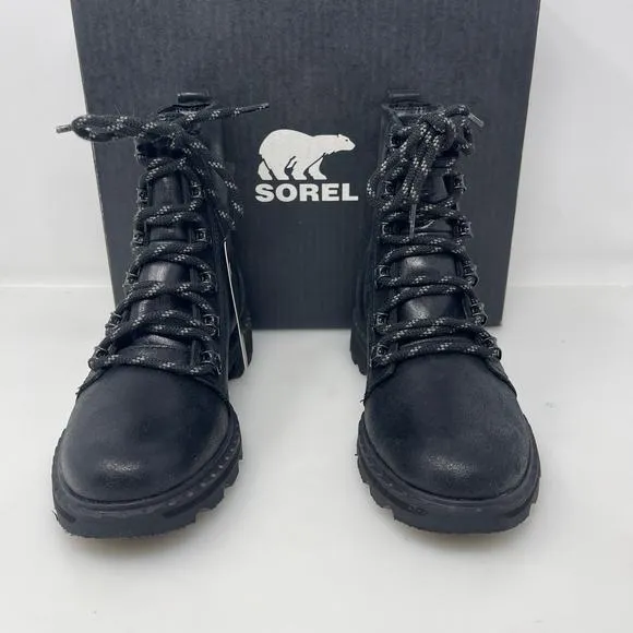 Sorel Lennox Waterproof Lace-Up Boots in Black Size 5.5 New Retail $190