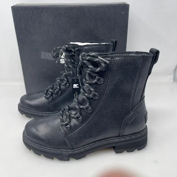 Sorel Lennox Waterproof Lace-Up Boots in Black Size 5.5 New Retail $190
