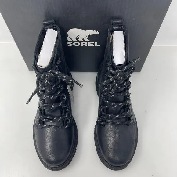 Sorel Lennox Waterproof Lace-Up Boots in Black Size 5.5 New Retail $190
