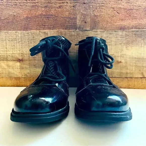 Sorel Major Lace Up Mesh Patent Leather Boots