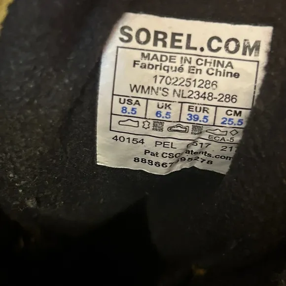 Sorel Slimpack II Lace Winter Boots Womens Size 8.5  Leather Elk Black/Tan