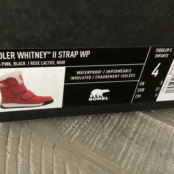 SOREL Toddlers Whitney II Strap Boots, size 4