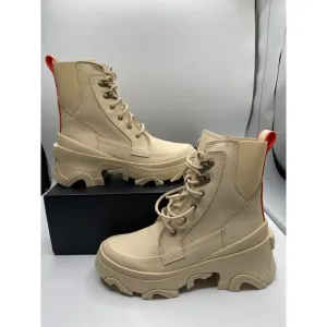 Sorel Women's Bleached Ceramic/Optimized Orange Brex Lug Sole Lace Up Boots NIB