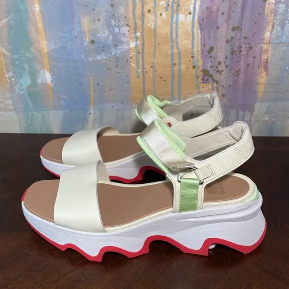 Sorel Women’s Kinetic Impact Y Strap Hi Sandals Honey White /luminous lime  11