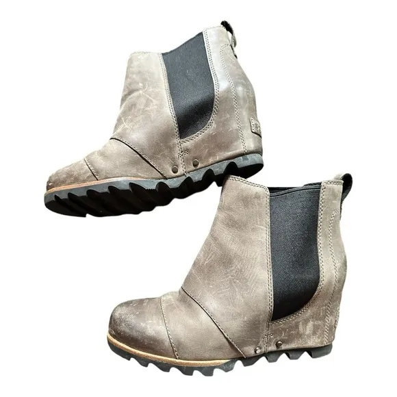 Sorel Women's Lea Wedge Leather Casual Boot Size 5