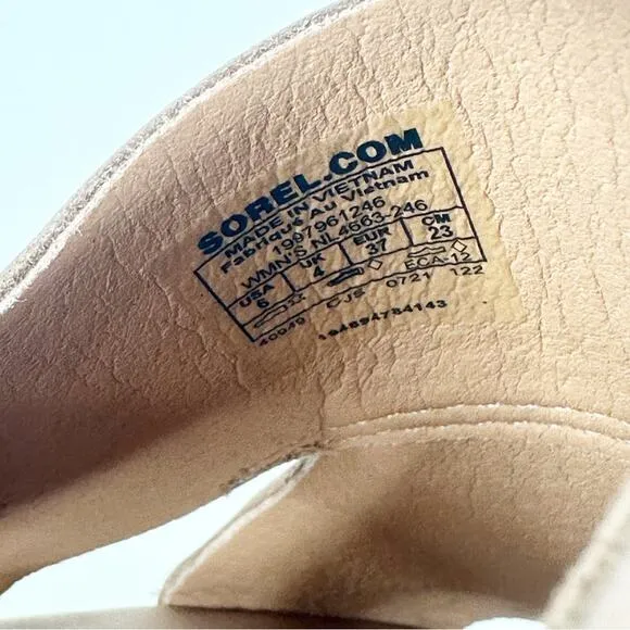 Sorel Women’s Size 6 Tan Beige Ella II Slingback Leather Sandals