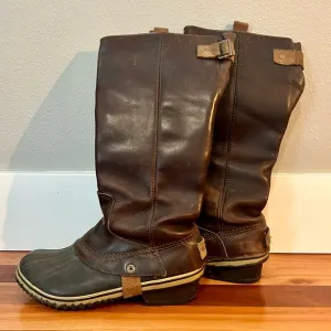 Sorel Women’s Slimpack Tall Riding Winter Rain Boots - Size 8