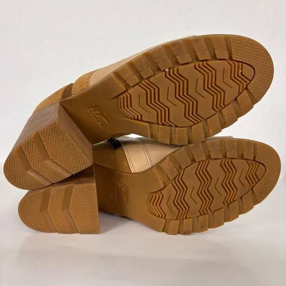 Sorel Nadia Tan Colorblock Ankle Block Heel Open Toe Sandals Size 10