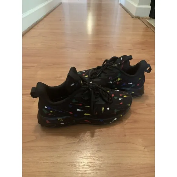 Soulsfeng Paint Splatter Men's Athletic Shoes Sneakers Cushion Training Size 8