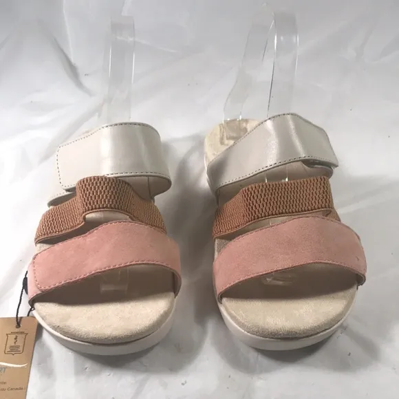 Spence Women’s Tessa Coral Cloud Adjustable 3 Strap Open Toe Ortho Slide Sandal