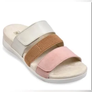 Spence Women’s Tessa Coral Cloud Adjustable 3 Strap Open Toe Ortho Slide Sandal
