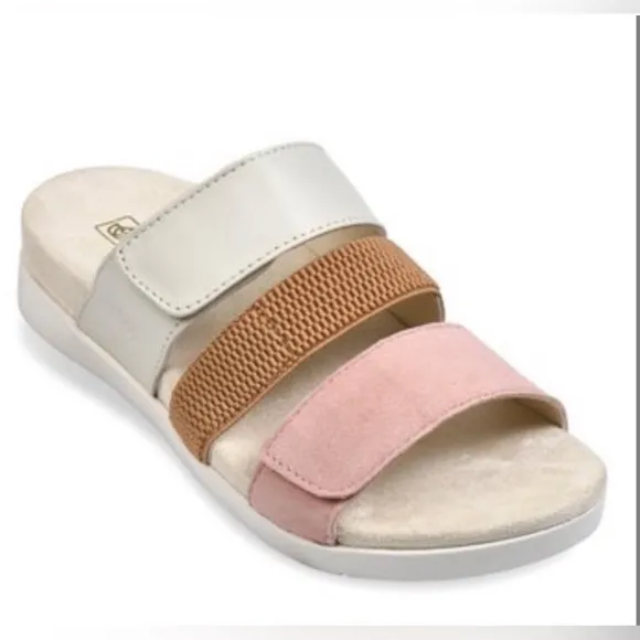 Spence Women’s Tessa Coral Cloud Adjustable 3 Strap Open Toe Ortho Slide Sandal
