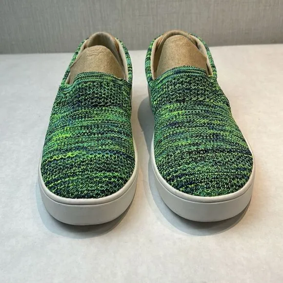 Spenco Womens Coastal Slip On Shoes Mineral Blue Green Sz 6 Knit Orthotic Lightw