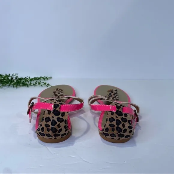 Sperry Summerlin Sandals Size 4M Neon Pink &amp; Leopard Open Toe Ankle Strap