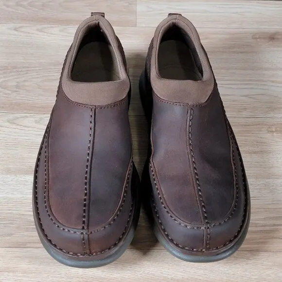 Sperry Top Sider Shoes Men Size 12 Brown Leather Slip On Center Seam Pinch Toe