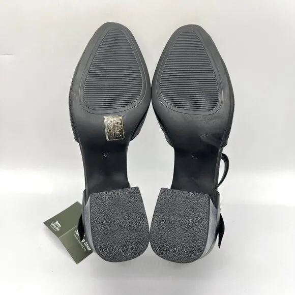 Spring Step Womens 41 EU 9.5 - 10 US Black Leather Block Heels Pumps Shoes