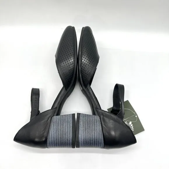 Spring Step Womens 41 EU 9.5 - 10 US Black Leather Block Heels Pumps Shoes