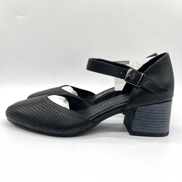 Spring Step Womens 41 EU 9.5 - 10 US Black Leather Block Heels Pumps Shoes