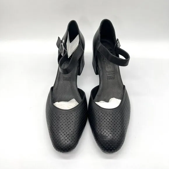 Spring Step Womens 41 EU 9.5 - 10 US Black Leather Block Heels Pumps Shoes