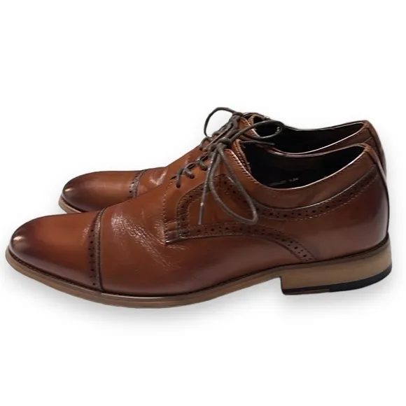 STACY ADAMS Men's Dickinson Cap-Toe Lace-up Oxford 100% Leather Dress Size 9.5M