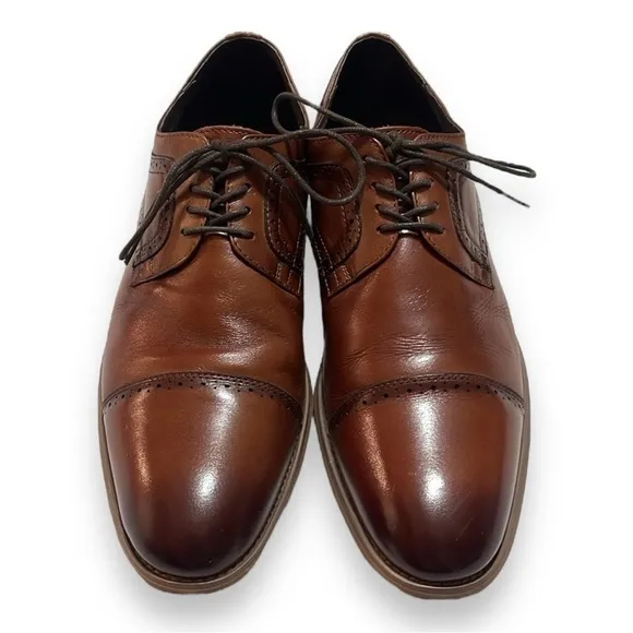 STACY ADAMS Men's Dickinson Cap-Toe Lace-up Oxford 100% Leather Dress Size 9.5M