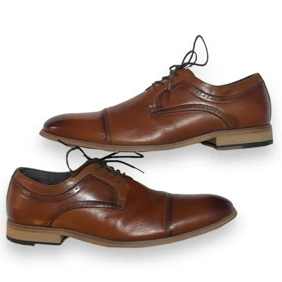 STACY ADAMS Men's Dickinson Cap-Toe Lace-up Oxford 100% Leather Dress Size 9.5M