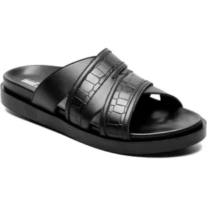 Stacy Adams Men's Mondo Open Toe Slide Sandals - Black Size 9